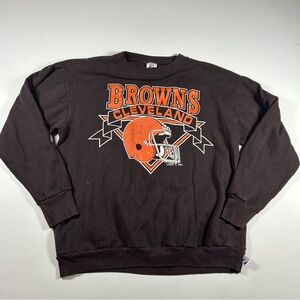Vintage 90's Cleveland Browns Sweatshirt Size XL Logo 7 Made in USA NFL